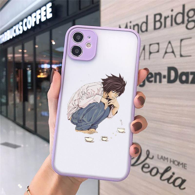 Anime DN Death Note Cartoon anime Phone Cases Matte Transparent for iPhone 7 8 11 12 s mini pro X XS XR MAX Plus cover funda shell