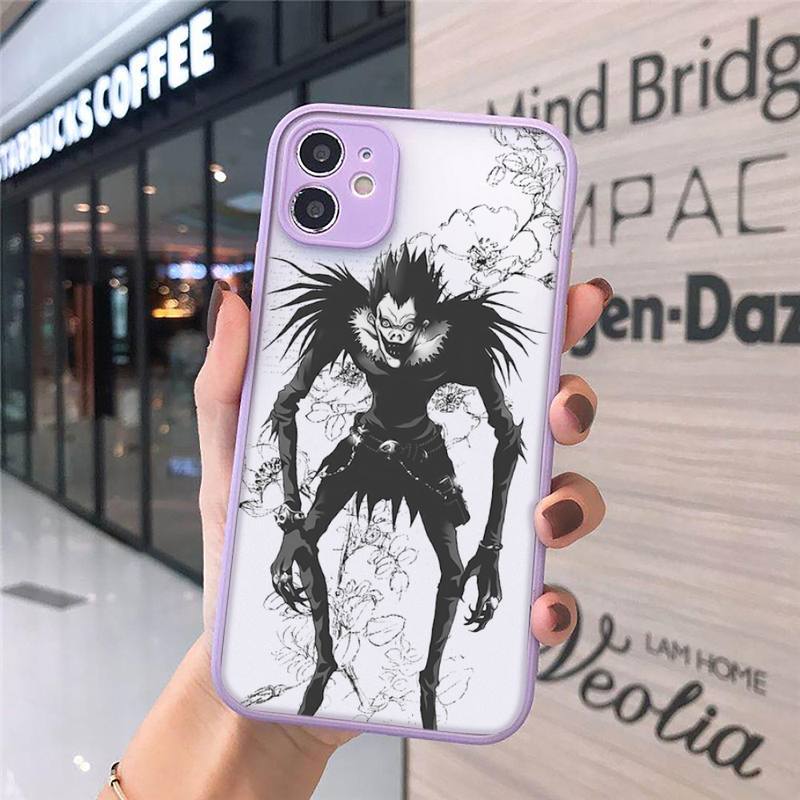 Anime DN Death Note Cartoon anime Phone Cases Matte Transparent for iPhone 7 8 11 12 s mini pro X XS XR MAX Plus cover funda shell