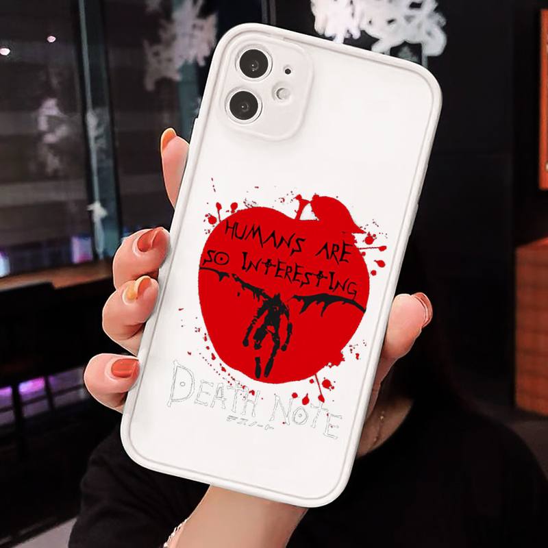 Anime DN Death Note Cartoon anime Phone Cases Matte Transparent for iPhone 7 8 11 12 s mini pro X XS XR MAX Plus cover funda shell