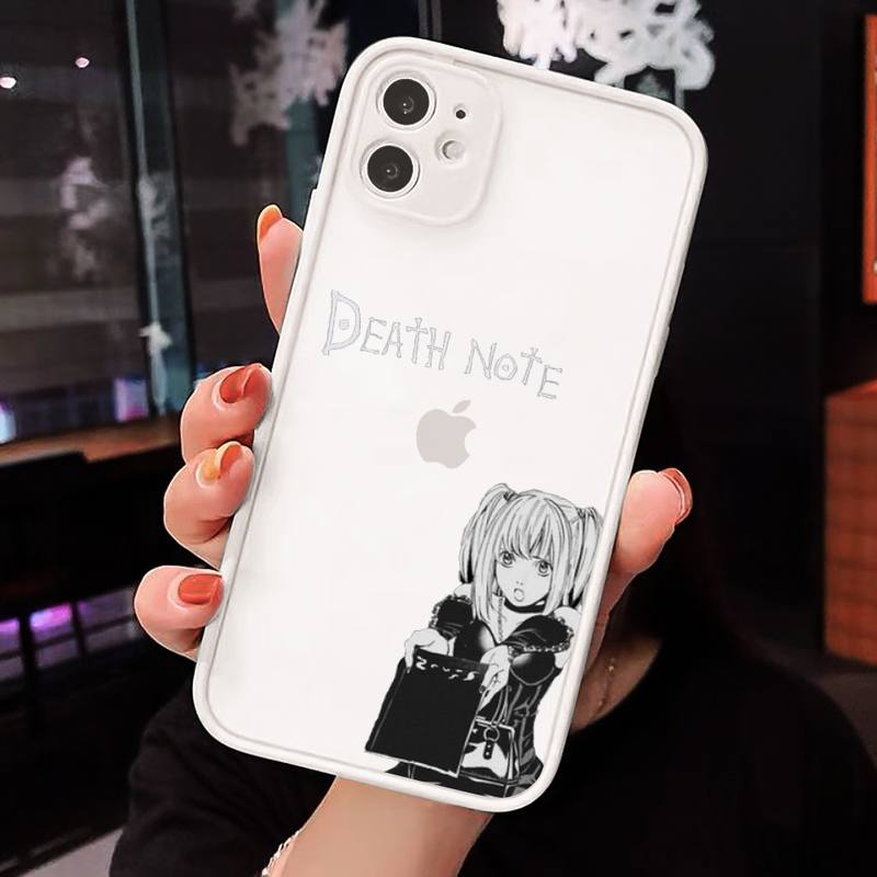 Anime DN Death Note Cartoon anime Phone Cases Matte Transparent for iPhone 7 8 11 12 s mini pro X XS XR MAX Plus cover funda shell