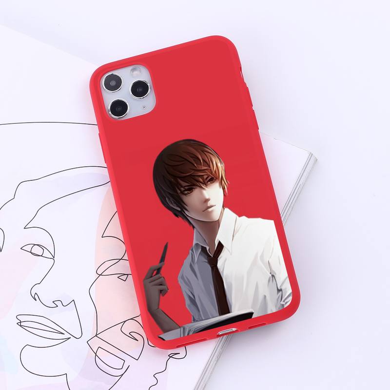 Anime DN Death Note Ryuk kira Phone Case Red Candy Color for iPhone 6 7 8 11 12 s mini pro X XS XR MAX Plus