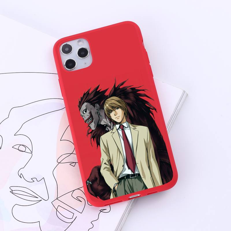 Anime DN Death Note Ryuk kira Phone Case Red Candy Color for iPhone 6 7 8 11 12 s mini pro X XS XR MAX Plus