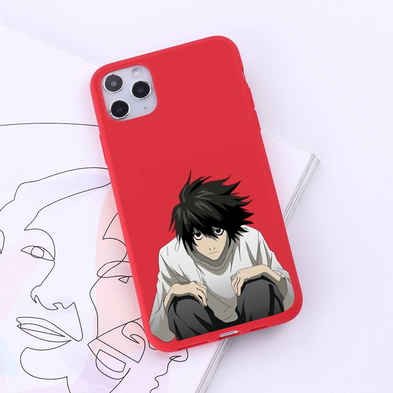Anime DN Death Note Ryuk kira Phone Case Red Candy Color for iPhone 6 7 8 11 12 s mini pro X XS XR MAX Plus