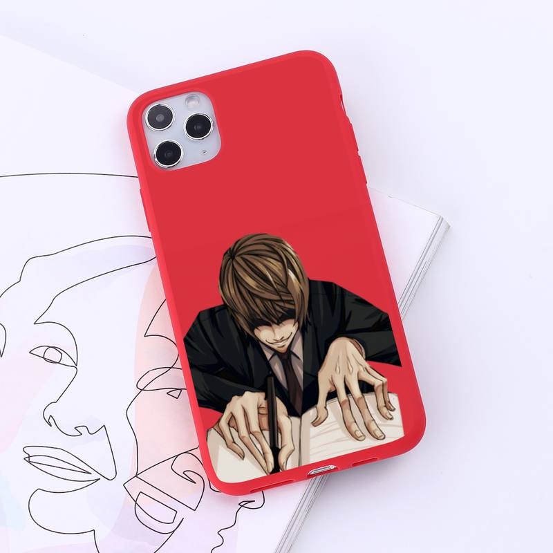 Anime DN Death Note Ryuk kira Phone Case Red Candy Color for iPhone 6 7 8 11 12 s mini pro X XS XR MAX Plus