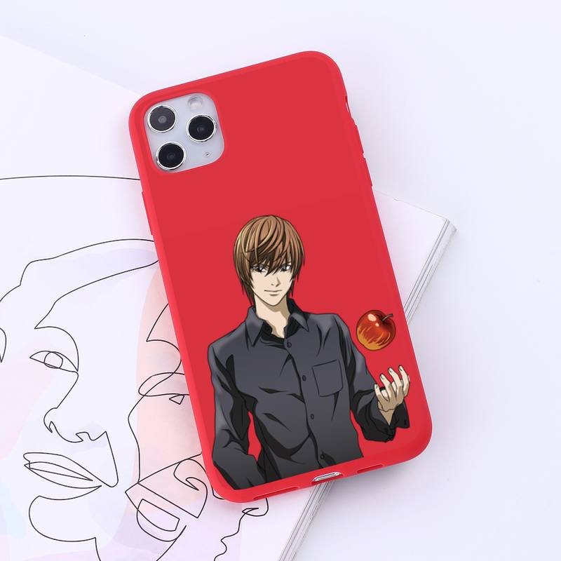 Anime DN Death Note Ryuk kira Phone Case Red Candy Color for iPhone 6 7 8 11 12 s mini pro X XS XR MAX Plus