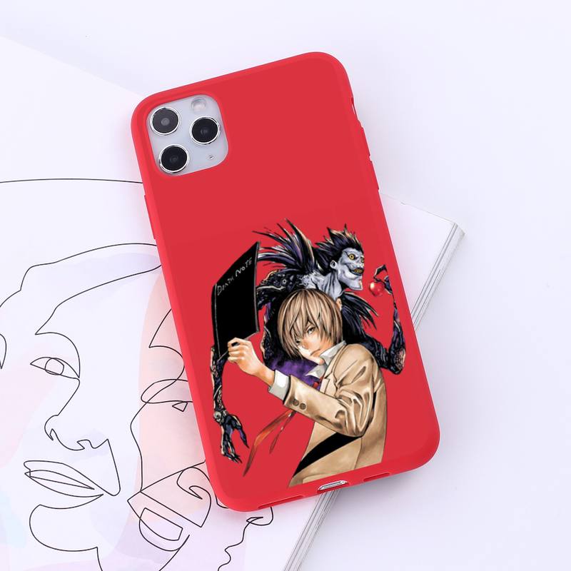 Anime DN Death Note Ryuk kira Phone Case Red Candy Color for iPhone 6 7 8 11 12 s mini pro X XS XR MAX Plus