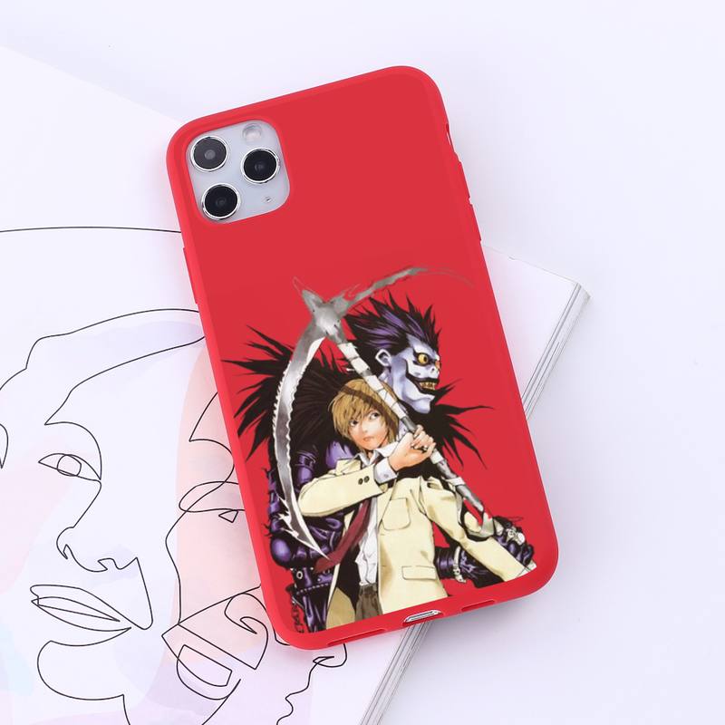 Anime DN Death Note Ryuk kira Phone Case Red Candy Color for iPhone 6 7 8 11 12 s mini pro X XS XR MAX Plus