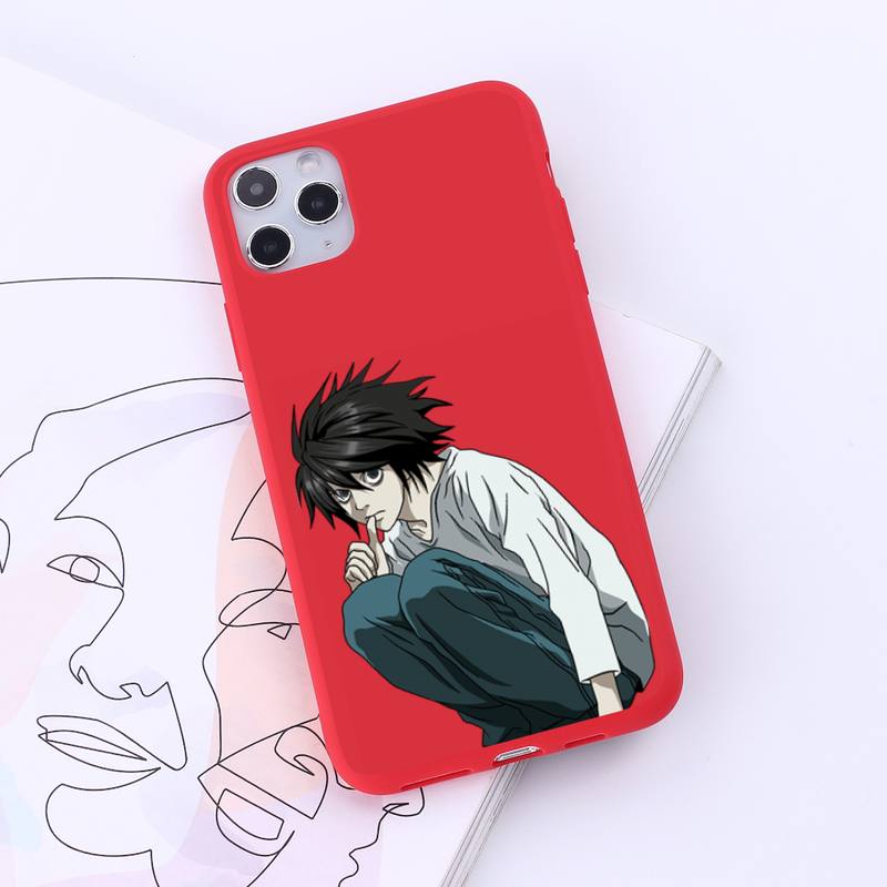 Anime DN Death Note Ryuk kira Phone Case Red Candy Color for iPhone 6 7 8 11 12 s mini pro X XS XR MAX Plus