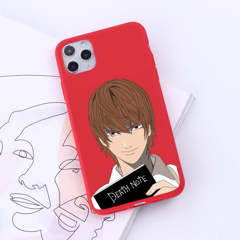Anime DN Death Note Ryuk kira Phone Case Red Candy Color for iPhone 6 7 8 11 12 s mini pro X XS XR MAX Plus
