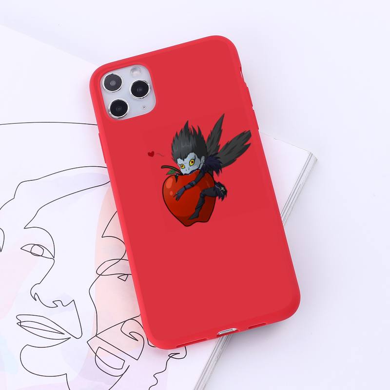 Anime DN Death Note Ryuk kira Phone Case Red Candy Color for iPhone 6 7 8 11 12 s mini pro X XS XR MAX Plus