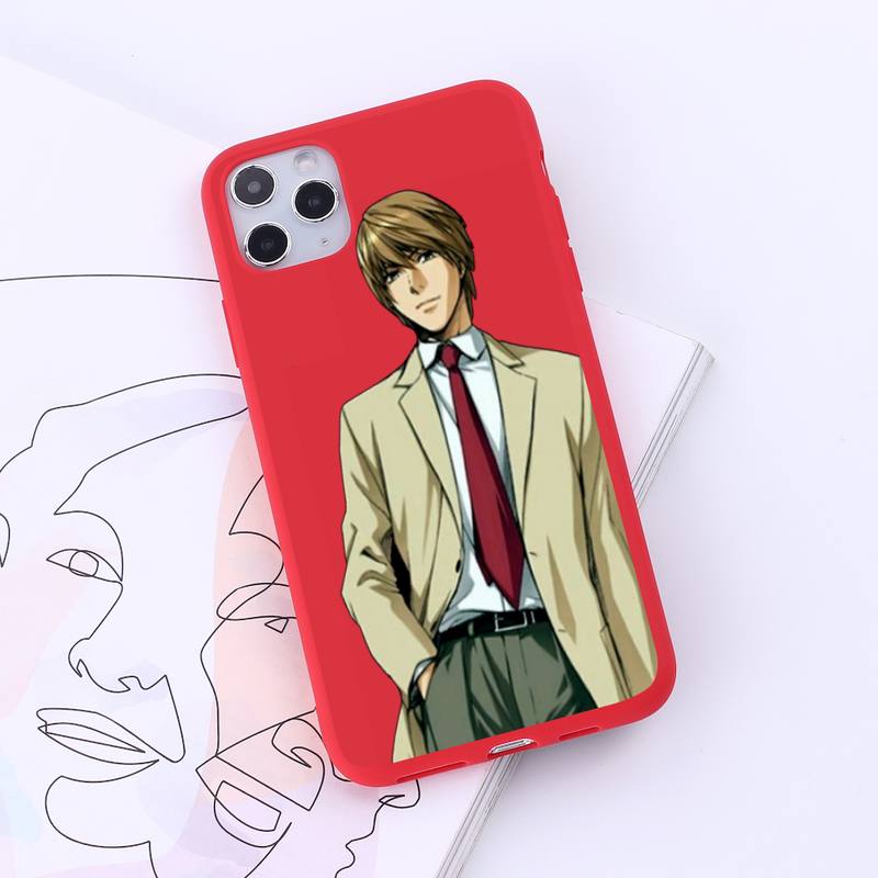 Anime DN Death Note Ryuk kira Phone Case Red Candy Color for iPhone 6 7 8 11 12 s mini pro X XS XR MAX Plus