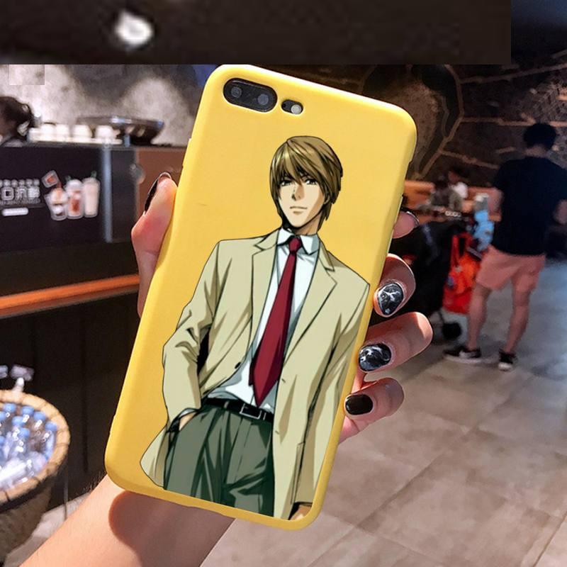 Anime DN Death Note Ryuk kira Phone Case Yellow Candy Color for iPhone 6 7 8 11 12 s mini pro X XS XR MAX Plus Anime DN Death Note Ryuk kira Phone Case Yellow Candy Color for iPhone 6 7 8 11 12 s mini pro X XS XR MAX Plus