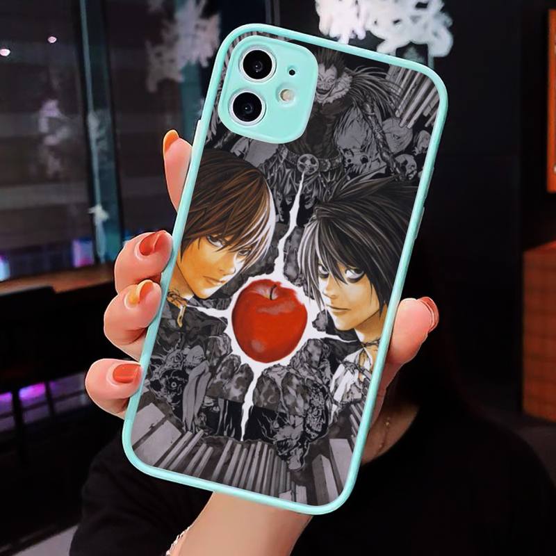 Anime DN Death Note Ryuk kira Phone Case For iPhone 12 11 Mini Pro XR XS Max 7 8 Plus X Matte transparent blue Back Cover Anime DN Death Note Ryuk kira Phone Case For iPhone 12 11 Mini Pro XR XS Max 7 8 Plus X Matte transparent blue Back Cover