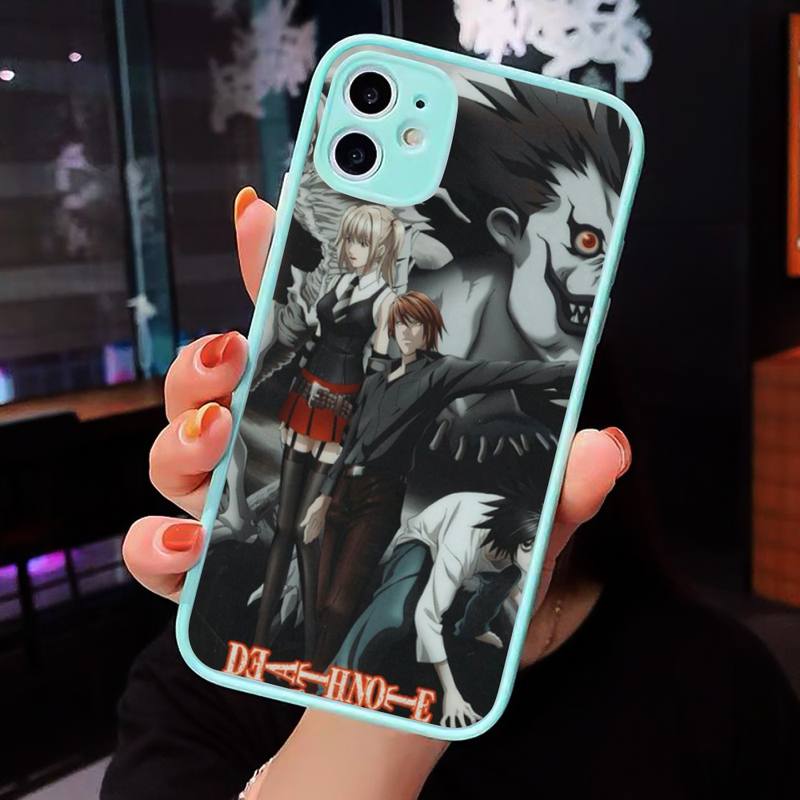 Anime DN Death Note Ryuk kira Phone Case For iPhone 12 11 Mini Pro XR XS Max 7 8 Plus X Matte transparent blue Back Cover Anime DN Death Note Ryuk kira Phone Case For iPhone 12 11 Mini Pro XR XS Max 7 8 Plus X Matte transparent blue Back Cover