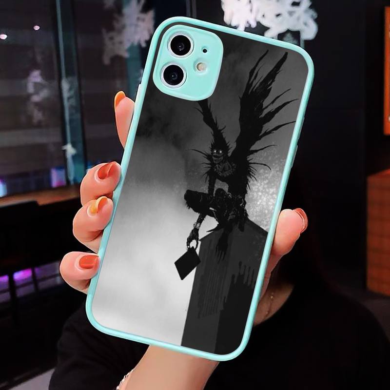 Anime DN Death Note Ryuk kira Phone Case For iPhone 12 11 Mini Pro XR XS Max 7 8 Plus X Matte transparent blue Back Cover Anime DN Death Note Ryuk kira Phone Case For iPhone 12 11 Mini Pro XR XS Max 7 8 Plus X Matte transparent blue Back Cover