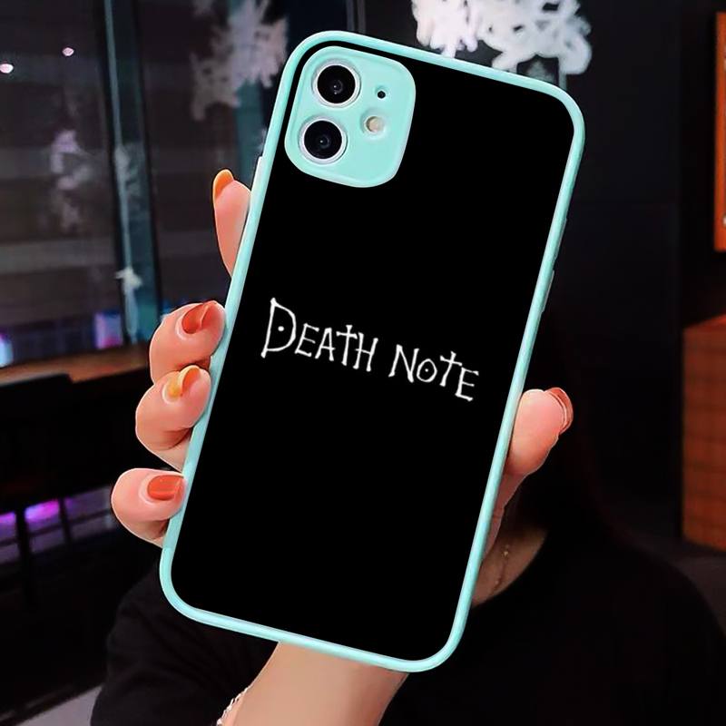 Anime DN Death Note Ryuk kira Phone Case For iPhone 12 11 Mini Pro XR XS Max 7 8 Plus X Matte transparent blue Back Cover Anime DN Death Note Ryuk kira Phone Case For iPhone 12 11 Mini Pro XR XS Max 7 8 Plus X Matte transparent blue Back Cover