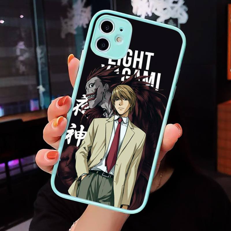 Anime DN Death Note Ryuk kira Phone Case For iPhone 12 11 Mini Pro XR XS Max 7 8 Plus X Matte transparent blue Back Cover Anime DN Death Note Ryuk kira Phone Case For iPhone 12 11 Mini Pro XR XS Max 7 8 Plus X Matte transparent blue Back Cover