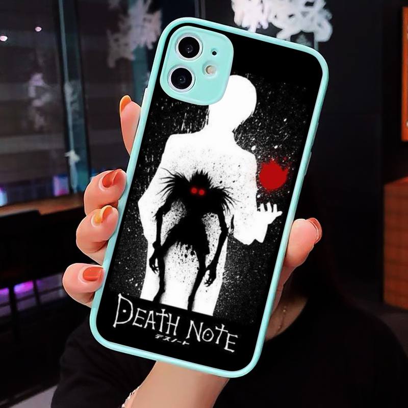 Anime DN Death Note Ryuk kira Phone Case For iPhone 12 11 Mini Pro XR XS Max 7 8 Plus X Matte transparent blue Back Cover Anime DN Death Note Ryuk kira Phone Case For iPhone 12 11 Mini Pro XR XS Max 7 8 Plus X Matte transparent blue Back Cover