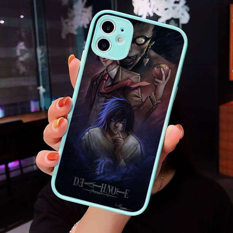 Anime DN Death Note Ryuk kira Phone Case For iPhone 12 11 Mini Pro XR XS Max 7 8 Plus X Matte transparent blue Back Cover Anime DN Death Note Ryuk kira Phone Case For iPhone 12 11 Mini Pro XR XS Max 7 8 Plus X Matte transparent blue Back Cover