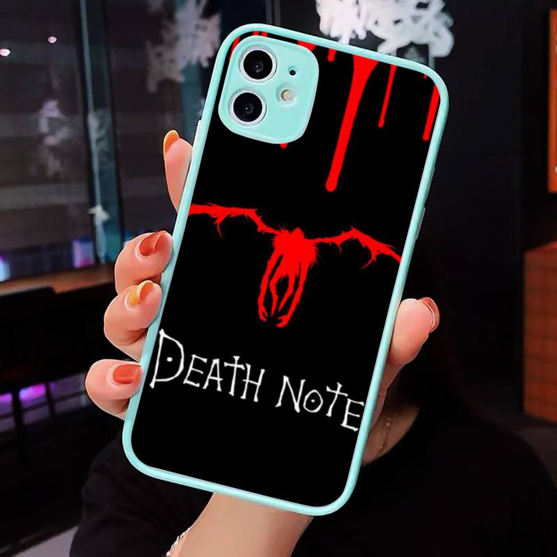 Anime DN Death Note Ryuk kira Phone Case For iPhone 12 11 Mini Pro XR XS Max 7 8 Plus X Matte transparent blue Back Cover Anime DN Death Note Ryuk kira Phone Case For iPhone 12 11 Mini Pro XR XS Max 7 8 Plus X Matte transparent blue Back Cover