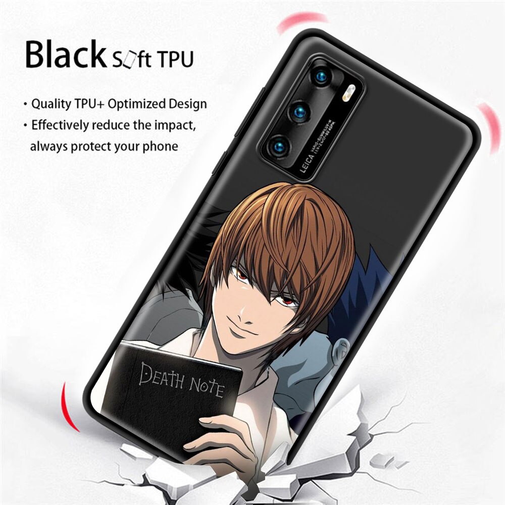 Luxury Phone Case for Huawei P30 Lite Pro P Smart Z 2019 2021 S P40 P20 P10 Lite Black Shell Cover Anime DN Death Note Ryuk kira Luxury Phone Case for Huawei P30 Lite Pro P Smart Z 2019 2021 S P40 P20 P10 Lite Black Shell Cover Anime DN Death Note Ryuk kira