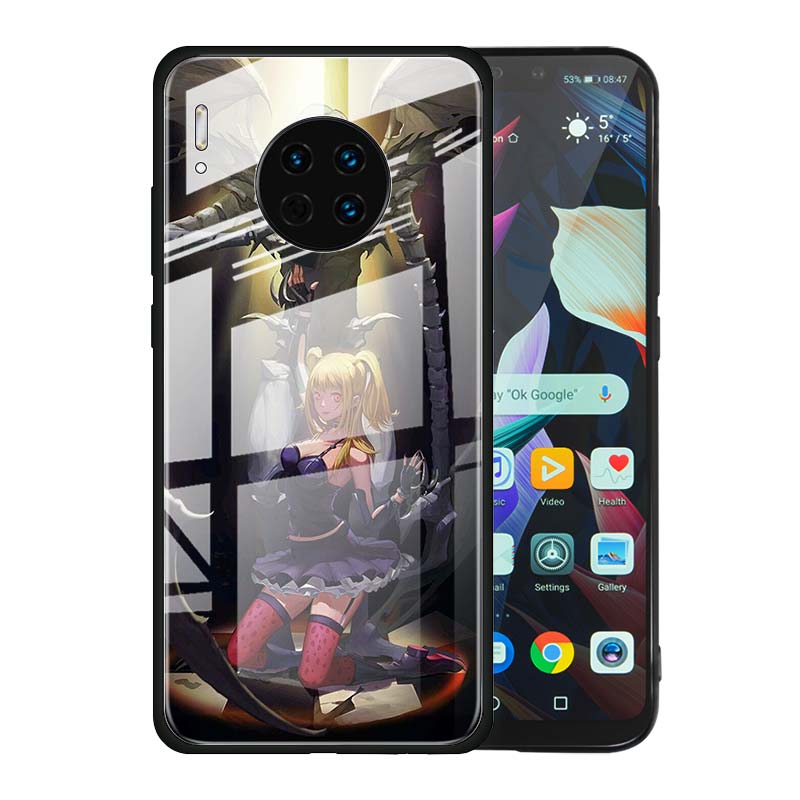 Tempered Glass Case For Funda Huawei Mate 20 10 Lite 20X 40 30 Pro Y6 Y7 Y9 2019 Y9a Y6p Cover Coque Capa Manga Death Note