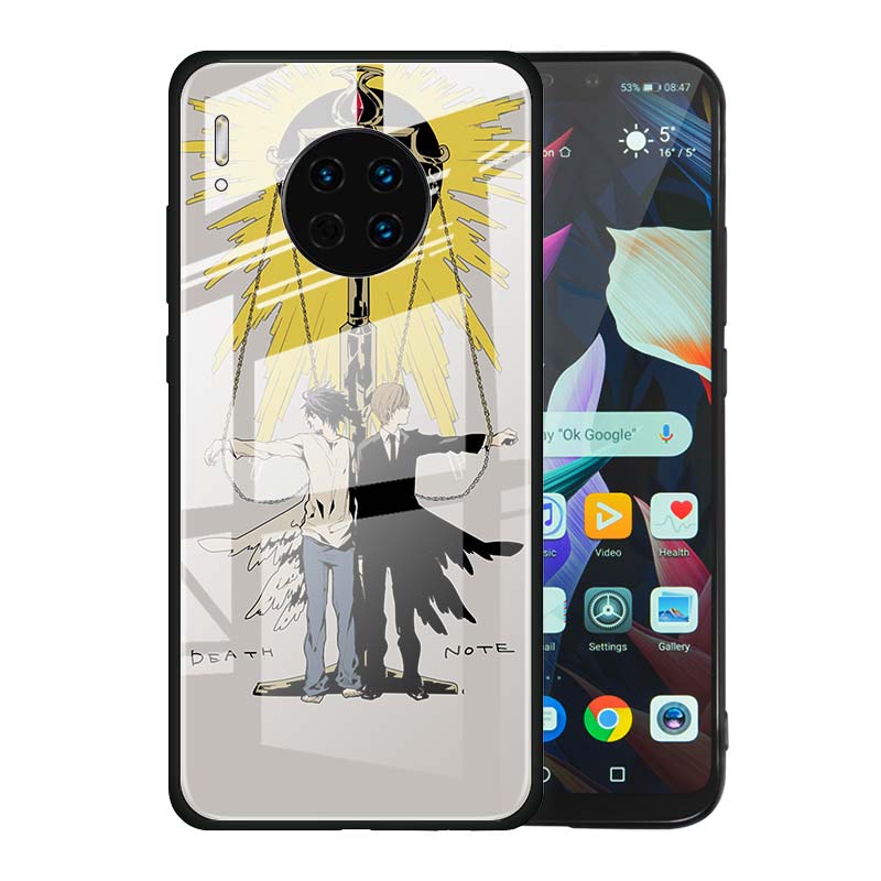 Tempered Glass Case For Funda Huawei Mate 20 10 Lite 20X 40 30 Pro Y6 Y7 Y9 2019 Y9a Y6p Cover Coque Capa Manga Death Note