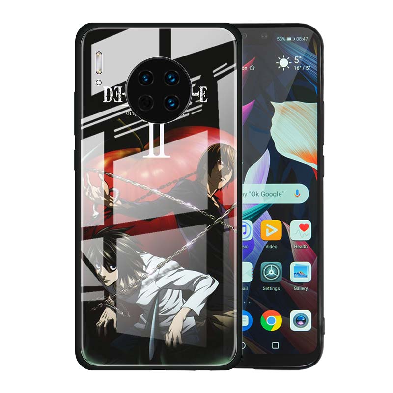 Tempered Glass Case For Funda Huawei Mate 20 10 Lite 20X 40 30 Pro Y6 Y7 Y9 2019 Y9a Y6p Cover Coque Capa Manga Death Note