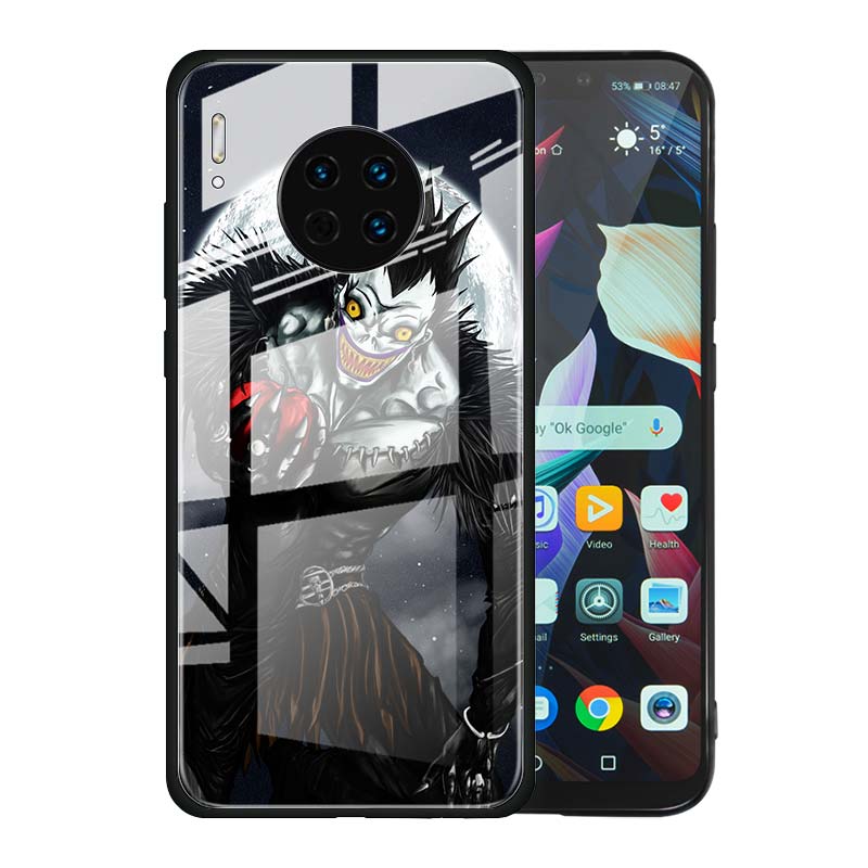 Tempered Glass Case For Funda Huawei Mate 20 10 Lite 20X 40 30 Pro Y6 Y7 Y9 2019 Y9a Y6p Cover Coque Capa Manga Death Note