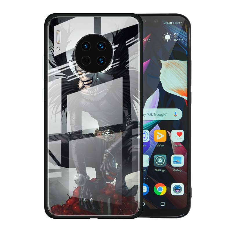 Tempered Glass Case For Funda Huawei Mate 20 10 Lite 20X 40 30 Pro Y6 Y7 Y9 2019 Y9a Y6p Cover Coque Capa Manga Death Note
