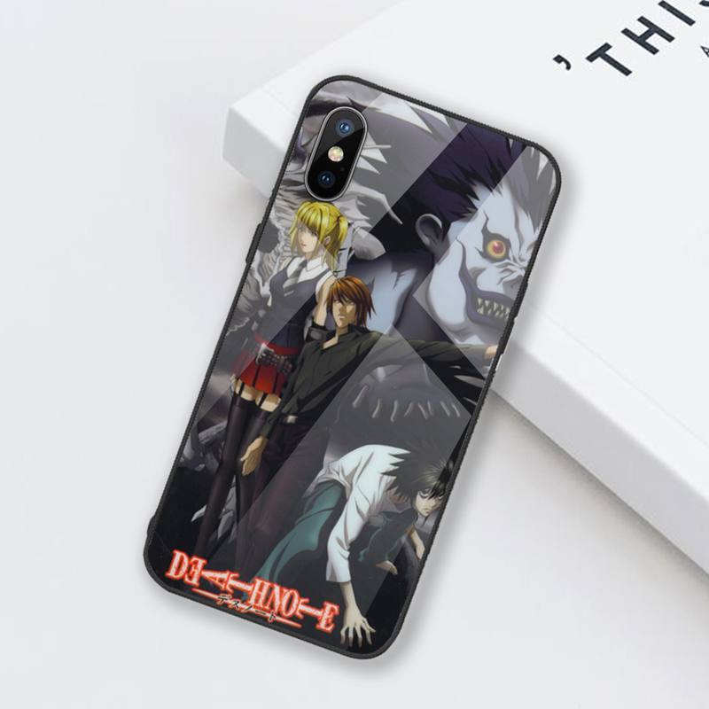 Anime DN Death Note Phone Case Tempered glass For iphone 6 6S 7 8 plus X XS XR 11 12 mini PRO MAX