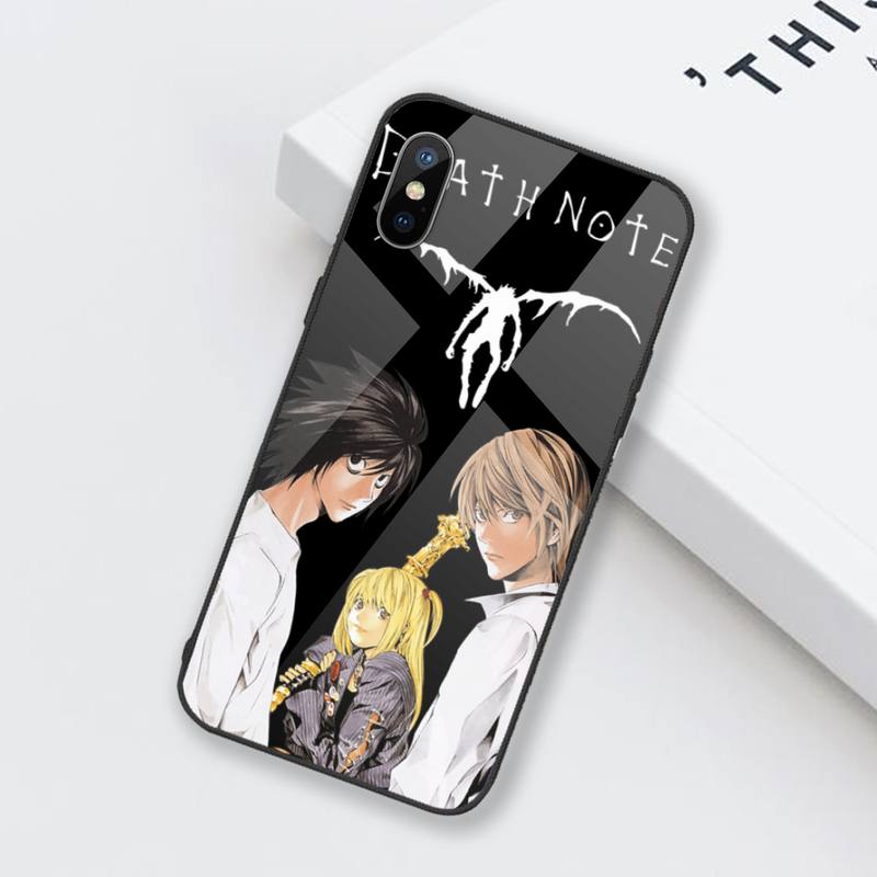 Anime DN Death Note Phone Case Tempered glass For iphone 6 6S 7 8 plus X XS XR 11 12 mini PRO MAX