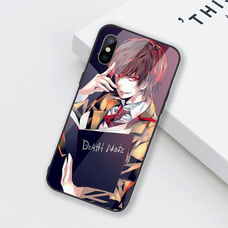 Anime DN Death Note Phone Case Tempered glass For iphone 6 6S 7 8 plus X XS XR 11 12 mini PRO MAX