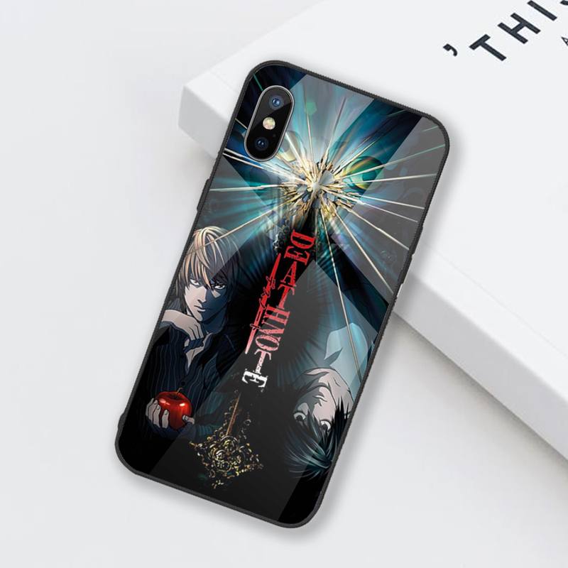 Anime DN Death Note Phone Case Tempered glass For iphone 6 6S 7 8 plus X XS XR 11 12 mini PRO MAX