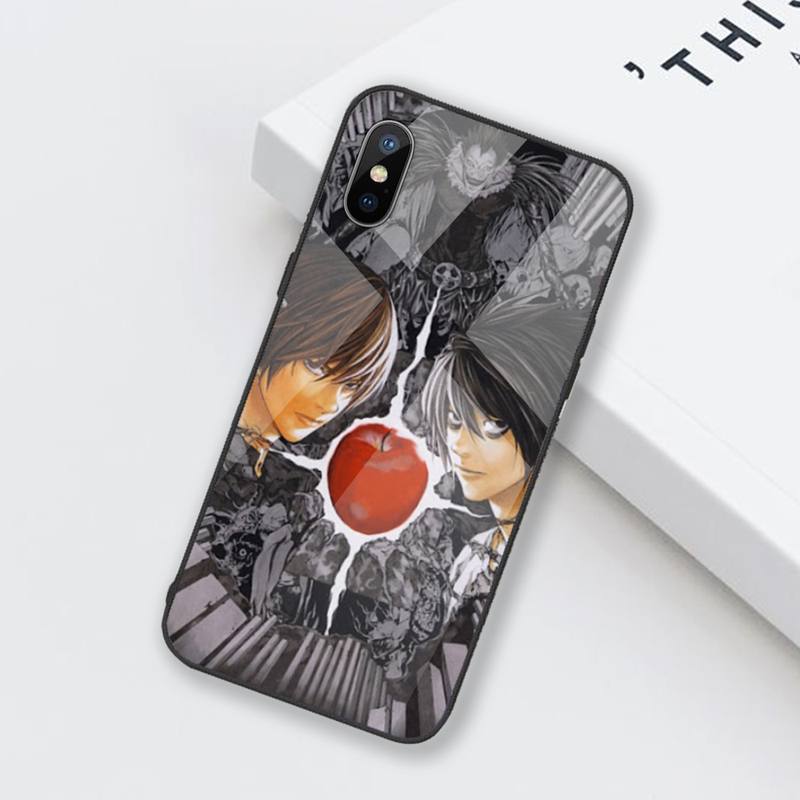 Anime DN Death Note Phone Case Tempered glass For iphone 6 6S 7 8 plus X XS XR 11 12 mini PRO MAX