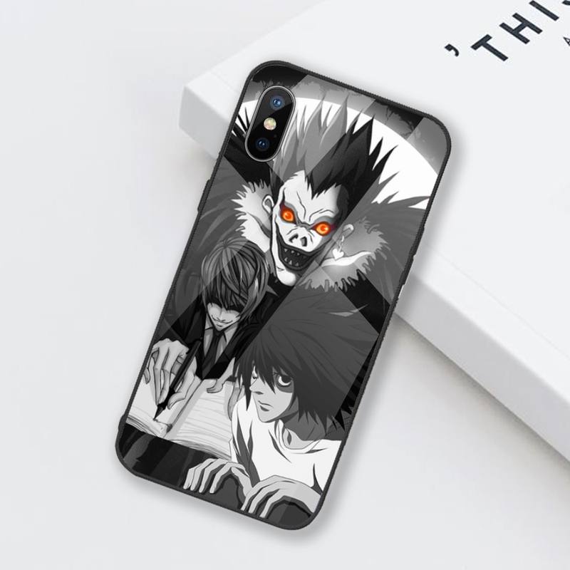 Anime DN Death Note Phone Case Tempered glass For iphone 6 6S 7 8 plus X XS XR 11 12 mini PRO MAX