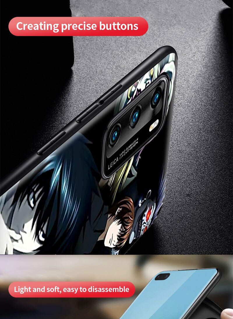Luxury Phone Cover for Huawei P30 P40 Lite P Smart Z Y6 Y7 Case for Honor 9X Pro 8X Play 9A Soft Shell Death Note