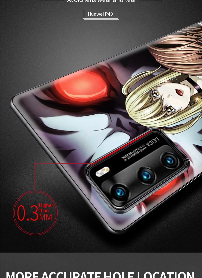 Luxury Phone Cover for Huawei P30 P40 Lite P Smart Z Y6 Y7 Case for Honor 9X Pro 8X Play 9A Soft Shell Death Note