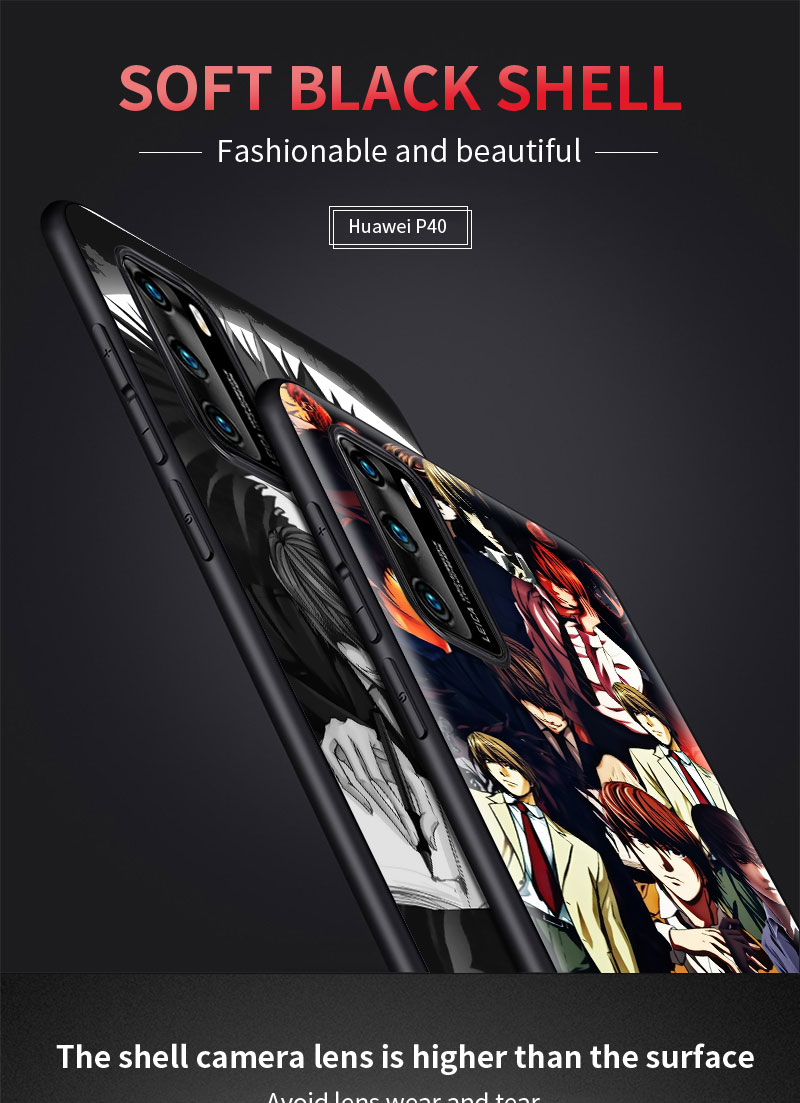 Luxury Phone Cover for Huawei P30 P40 Lite P Smart Z Y6 Y7 Case for Honor 9X Pro 8X Play 9A Soft Shell Death Note