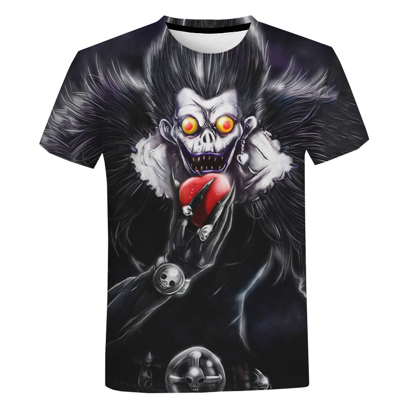 Anime DN Death Note T-shirt Men Women Summer Casual Short Sleeve Cartoon Tee Tops Fashion Harajuku Streetwear 3D Print T Shirt