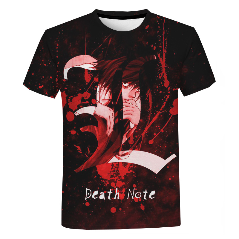 Anime DN Death Note T-shirt Men Women Summer Casual Short Sleeve Cartoon Tee Tops Fashion Harajuku Streetwear 3D Print T Shirt