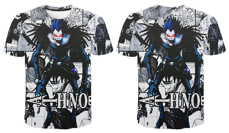New Summer Short Sleeve Anime DN Death Note 3D T shirt Boy Girl Kids Fashion Streetwear Men Women Children Printed Cool Tops Tee