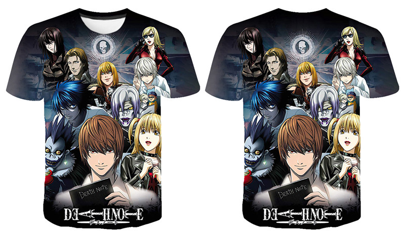 New Summer Short Sleeve Anime DN Death Note 3D T shirt Boy Girl Kids Fashion Streetwear Men Women Children Printed Cool Tops Tee