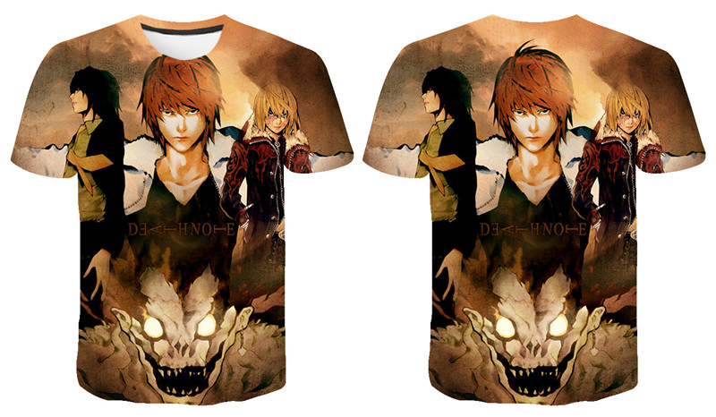 New Summer Short Sleeve Anime DN Death Note 3D T shirt Boy Girl Kids Fashion Streetwear Men Women Children Printed Cool Tops Tee