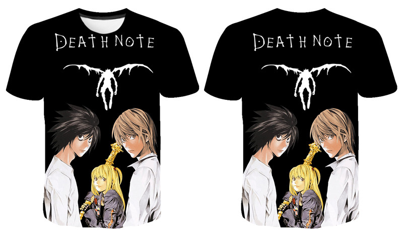 New Summer Short Sleeve Anime DN Death Note 3D T shirt Boy Girl Kids Fashion Streetwear Men Women Children Printed Cool Tops Tee