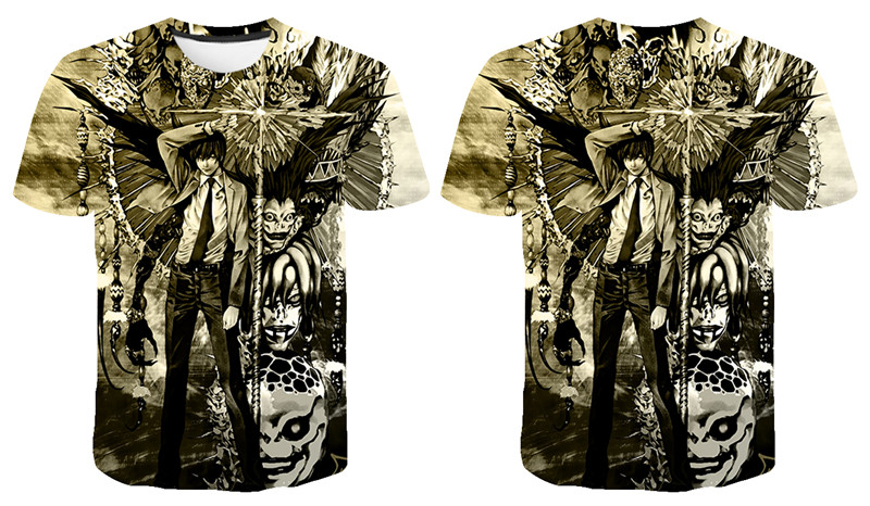 New Summer Short Sleeve Anime DN Death Note 3D T shirt Boy Girl Kids Fashion Streetwear Men Women Children Printed Cool Tops Tee