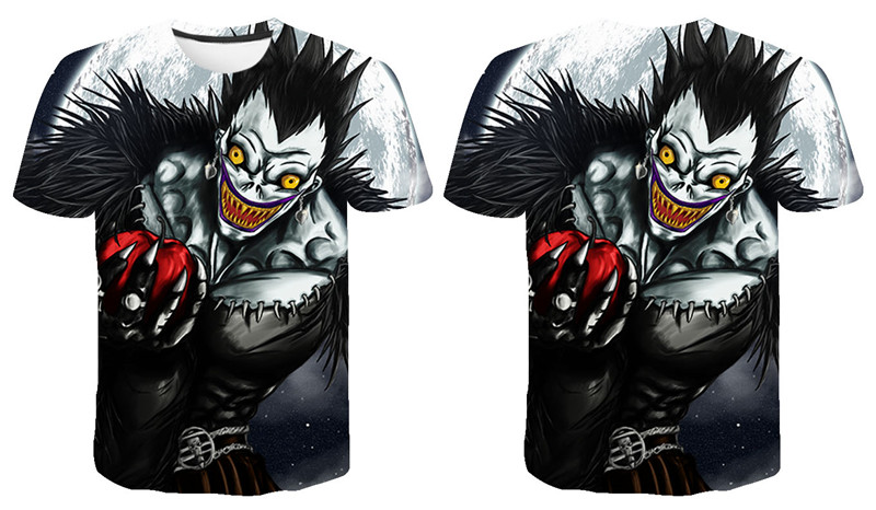 New Summer Short Sleeve Anime DN Death Note 3D T shirt Boy Girl Kids Fashion Streetwear Men Women Children Printed Cool Tops Tee