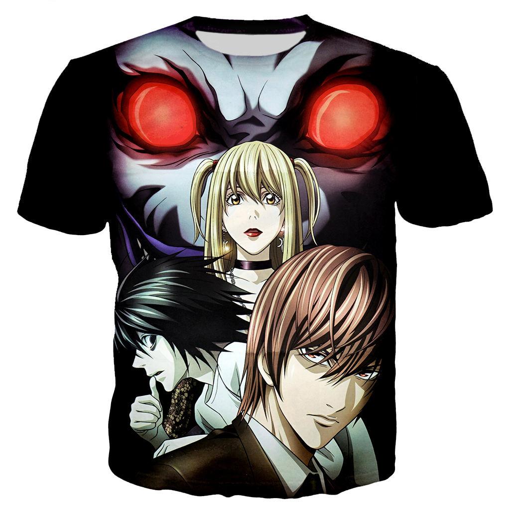 Anime DN Death Note 3D Printed Casual T-Shirt Anime DN Death Note 3D Printed Casual T-Shirt
