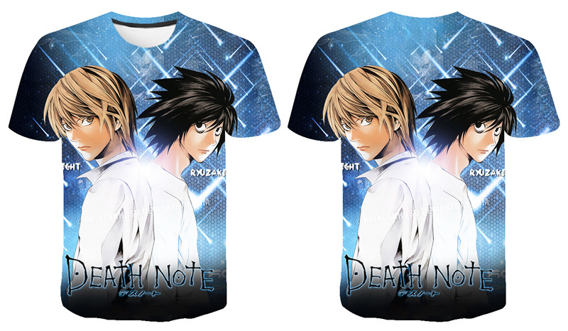 Movie Anime DN Death Note 3D Printed Casual Short Sleeve T-Shirt Movie Anime DN Death Note 3D Printed Casual Short Sleeve T-Shirt