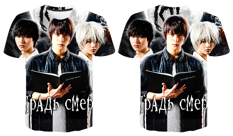 Movie Anime DN Death Note 3D Printed Casual Short Sleeve T-Shirt Movie Anime DN Death Note 3D Printed Casual Short Sleeve T-Shirt